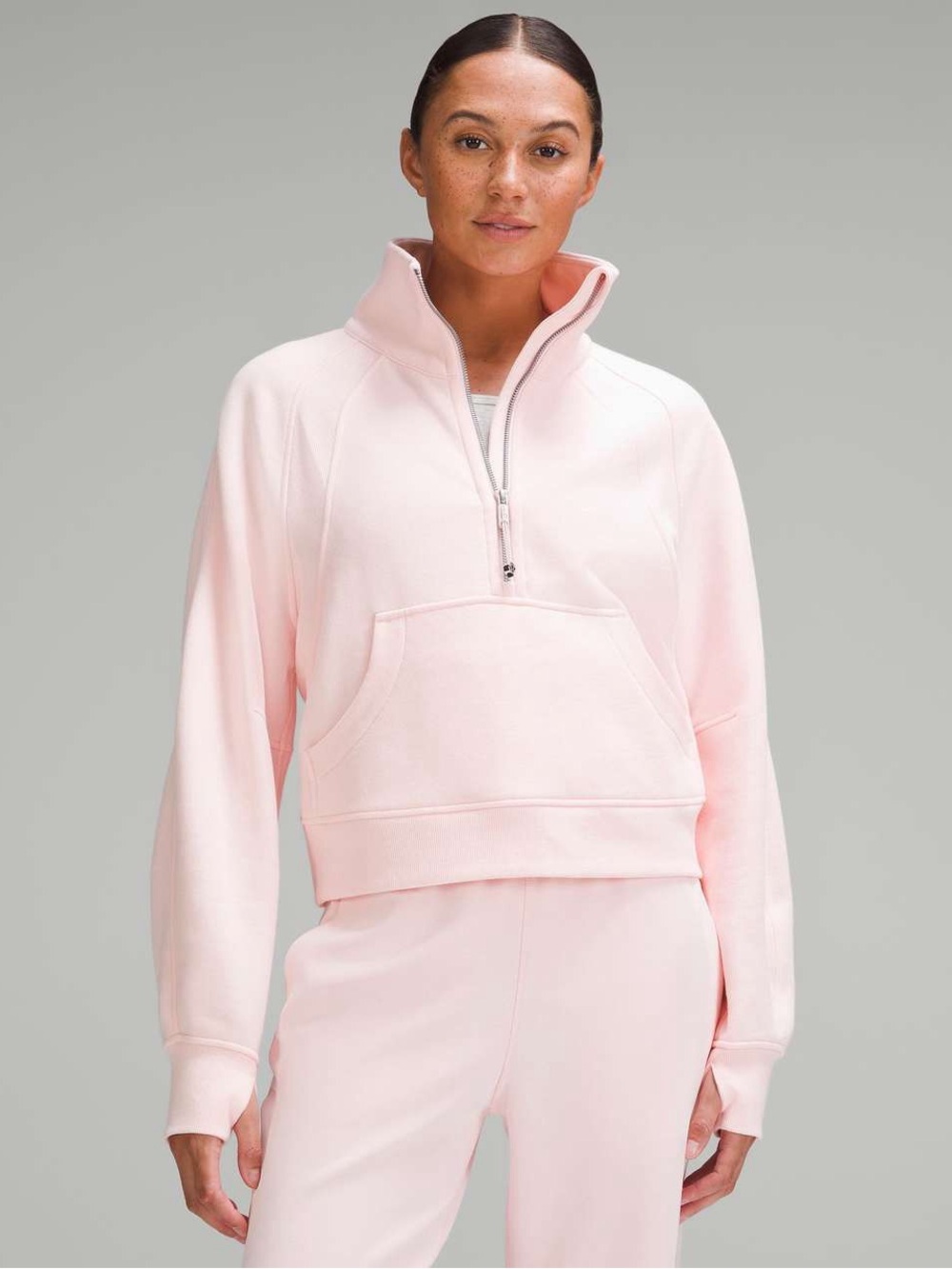 Lululemon Scuba Oversized Funnel-Neck Half Zip Strawberry Milkshake Size M/L